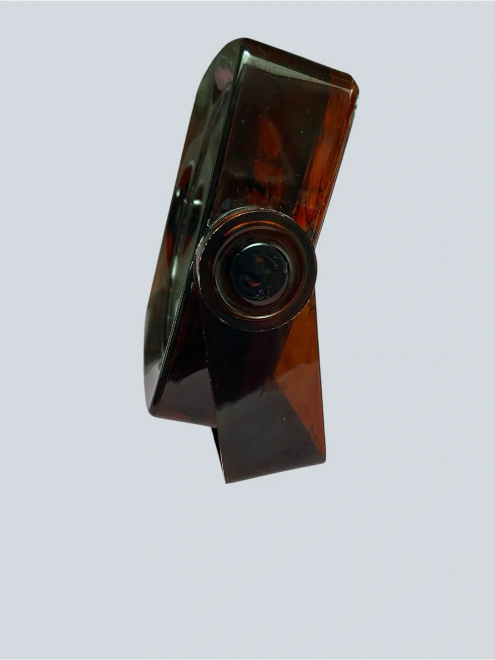Vintage Amber Flip Vanity Mirror 1970s Tortoise Plastic Double Sided Tilt Mirror